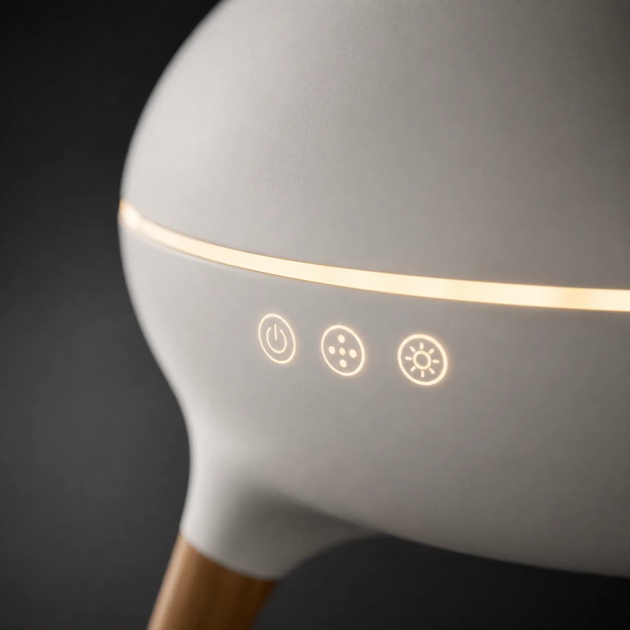 Close-up of the illuminated diffuser controls