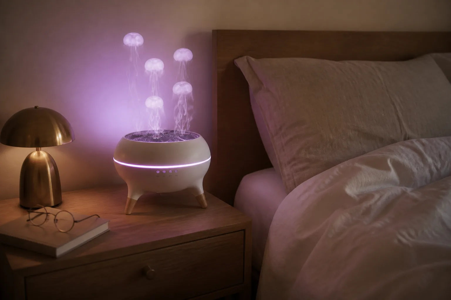 Purple JellyFuser beside a bed