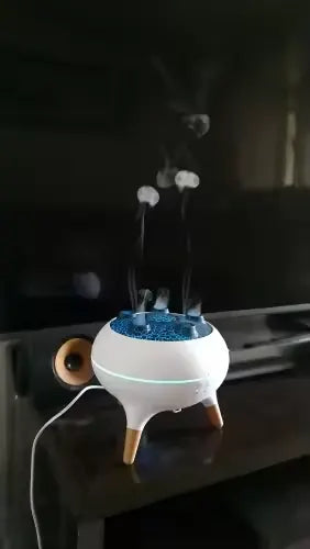 JellyFuser creating blue mist on a dark counter