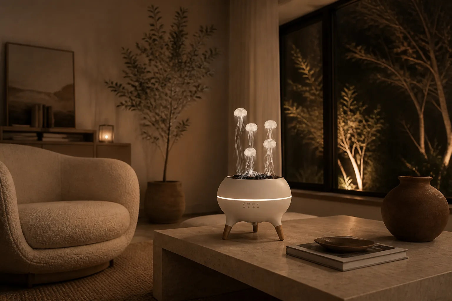 JellyFuser in a warm modern living room